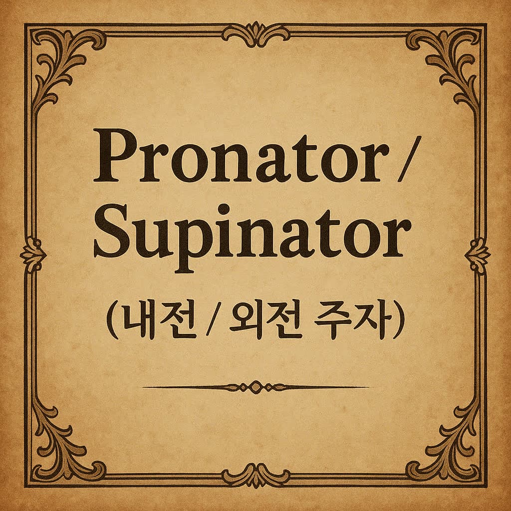20. Pronator / Supinator (내전/외전 주자)